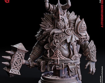Thunder Lord Bust Display Miniature for Dungeons and Dragons Tabletop RPG