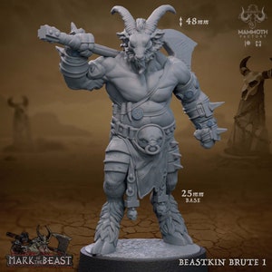 Beastkin Brute 1 • Mark of the Beast • autorstwa Mammoth Factory | Dungeons and Dragons | Gry planszowe | Miniatura z żywicy