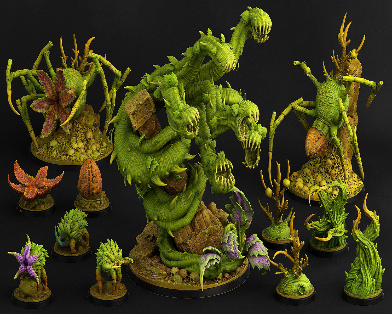 Amazing Monster Plants (11 Models) by Print Your Monsters | Dungeons and Dragons | D&D | DnD | Tabletop Games | Wargames | Resin Miniature