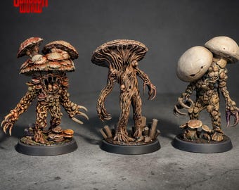 Myconid Mushroom Warrior Mini Set for Dungeons and Dragons Tabletop RPG