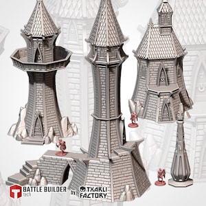 Elven Buildings (4 Models) Txarli Factory | Post Apocalyptic | Wargames | DnD | Dungeons and Dragons | Scatter Terrain | Diorama