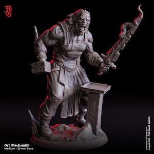 Orc Blacksmith • The Black March • by Flesh Of Gods | Dungeons and Dragons | Tabletop Games | Wargames | Resin Miniature