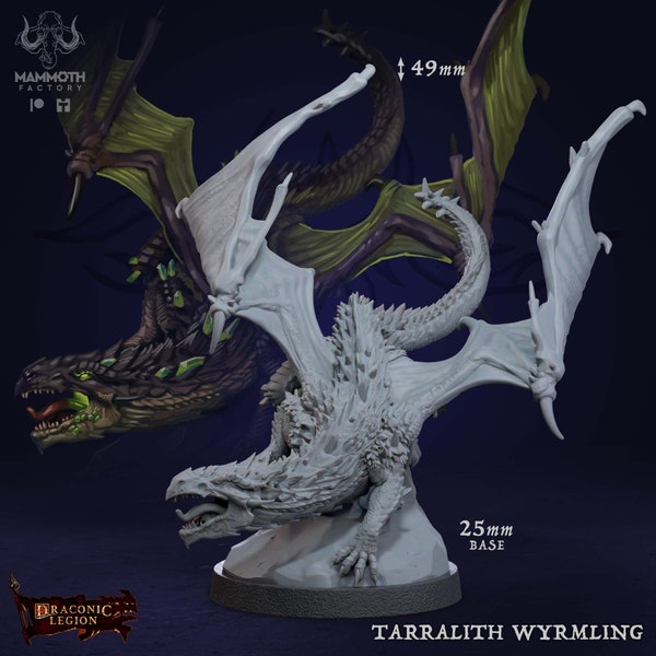 Tarralith Wyrmling • Draconic Legion • by Mammoth Factory | Dungeons and Dragons | Tabletop Games | Resin Miniature