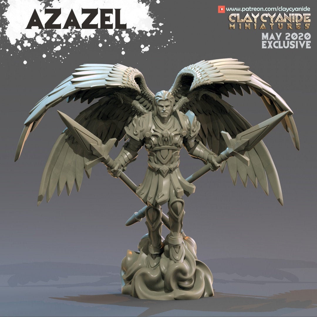 Fallen Angel Azazel Miniature for Dungeons and Dragons Tabletop