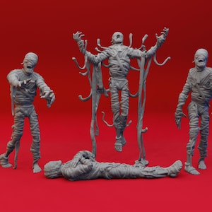 Mummy (4 Poses) by Yasashii Kyojin Studio for Dungeons and Dragons | D&D | DnD | Tabletop | Wargames | Resin Miniature