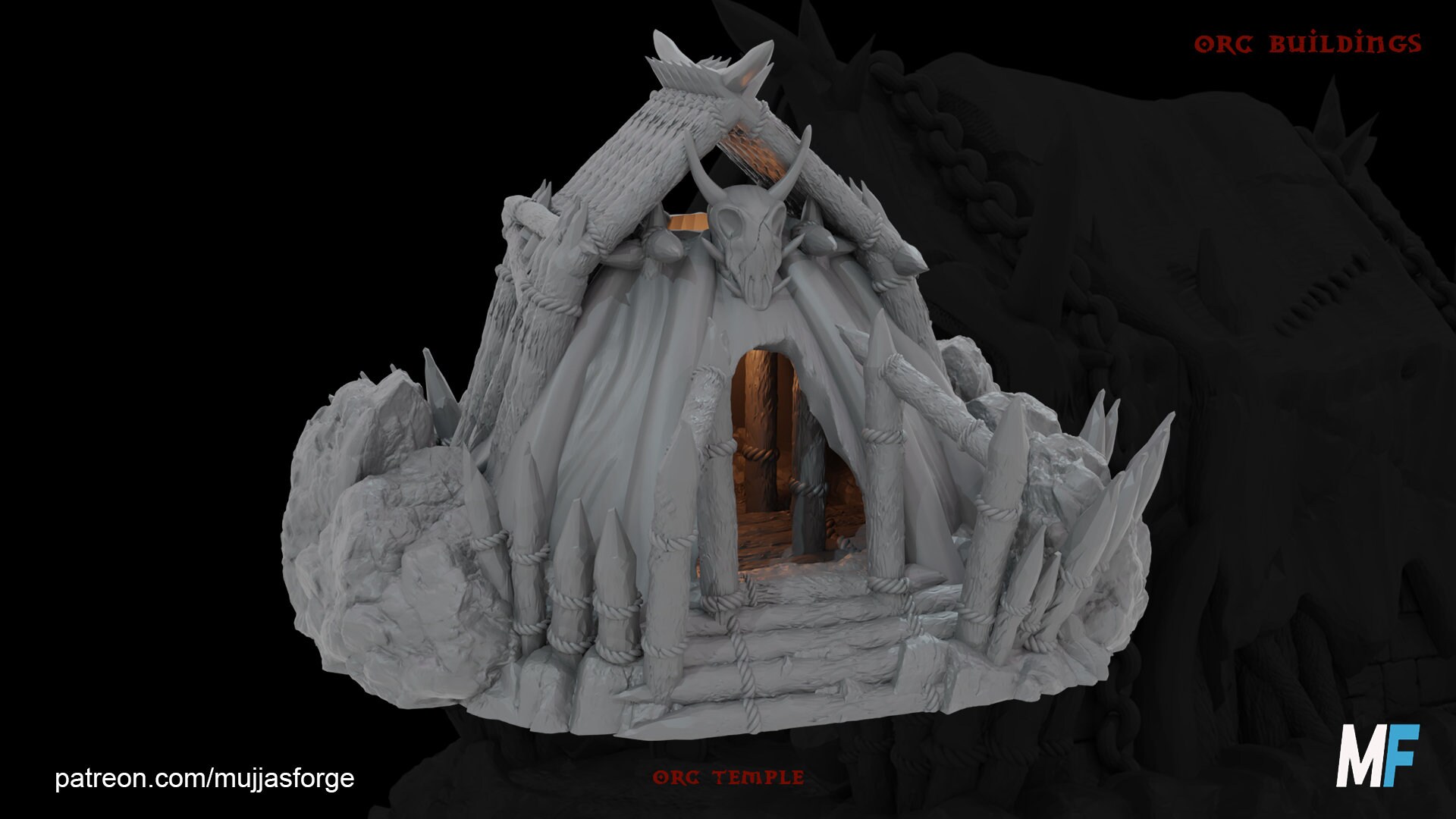 Orc Temple by Mujja's Forge | Dungeons and Dragons | D&D | Wargames | DnD | Tabletop Games | Scatter Terrain | Diorama