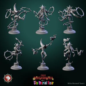 The Celestine Spinners (6 Poses) • Cirque Phantasmagoria Pt1 • by White Werewolf Tavern | Dungeons and Dragons | Tabletop Games