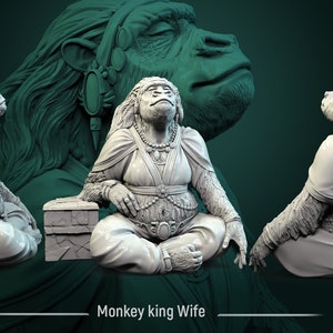 Monkey King Wife • Monkey Valley • by White Werewolf Tavern | Dungeons and Dragons | Tabletop Games | Wargames | Resin Miniature