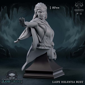 Lady Helenya Bust • Land of the Blind • by Mammoth Factory | Dungeons and Dragons | Tabletop Games | Resin Miniature