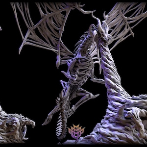 Mini Monster Mayhem の Dracolich Flight | ダンジョンズ&ドラゴンズ | D&D | テーブルトップ ゲーム | 樹脂製ミニチュア