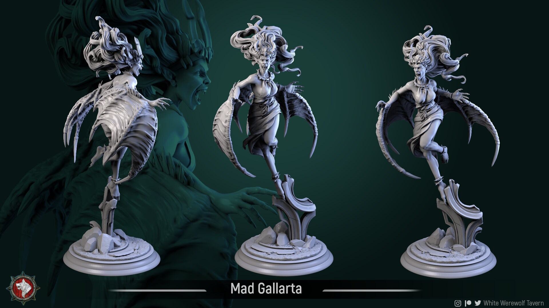 Mad Gallarta • Castle Of Blood • por White Werewolf Tavern / Dungeons and Dragons / D&D / Juegos de mesa / Wargames / Resin Miniature