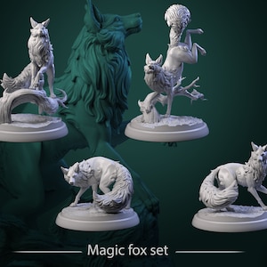 Magic Foxes (6 Poses) • Prairie Legends • by White Werewolf Tavern | Dungeons and Dragons | Tabletop Games | Resin Miniature