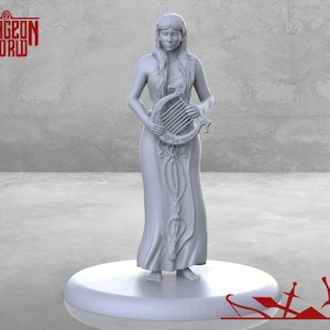 32mm Half Elf Bard for Dungeons and Dragons | D&D | Pathfinder | DnD | Wargames | Resin Miniature | 28mm Gaming | Tabletop Miniature | M3DM