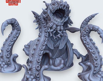 深海異形ガード - アズナゴル モンスターフィギュア + ベースプリント