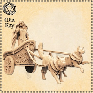 Freya With Her Chariot Cats by M3DM Prints | D&D | DnD | Tabletop Games | Wargames | Resin Miniature