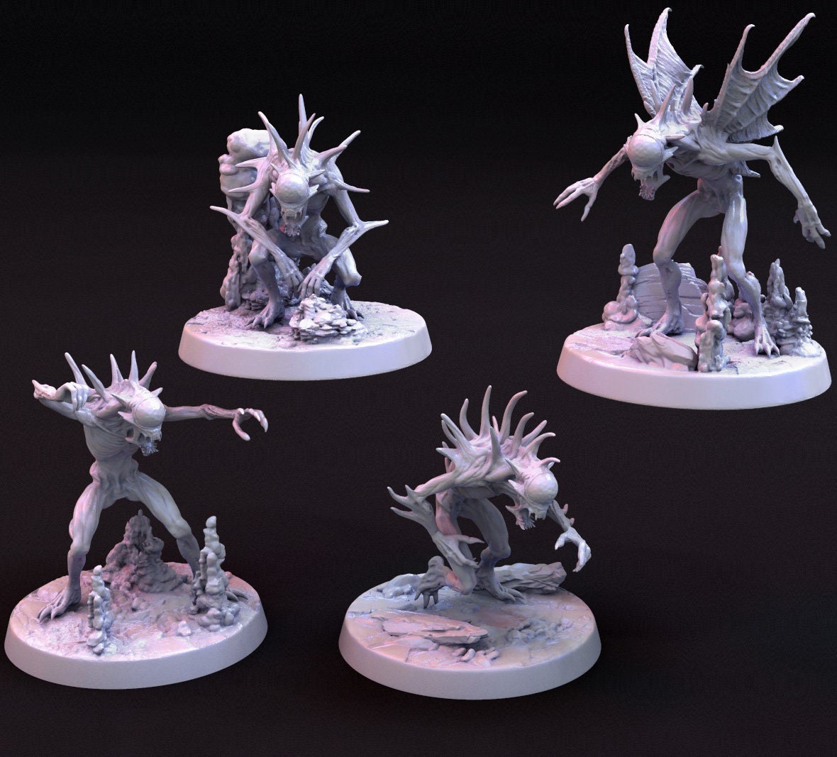 Nothic Collection (4 Poses) by Mini Monster Mayhem | Dungeons and Dragons | D&D | Tabletop Games | Resin Miniature