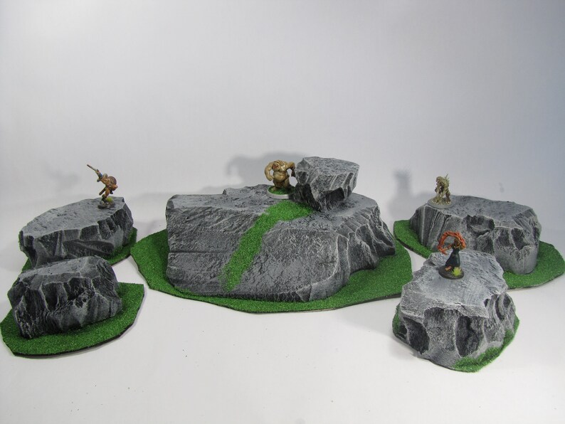 Pathfinder D/&D RPG 5e 28mm Terrain DnD Tabletop Games Scatter Terrain Modular Rocks Complete Set for Dungeons and Dragons