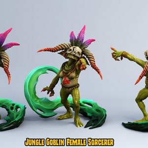 Jungle Goblin Sorceress by Print Your Monsters | Dungeons and Dragons | D&D | DnD | Tabletop Games | Wargames | Resin Miniature