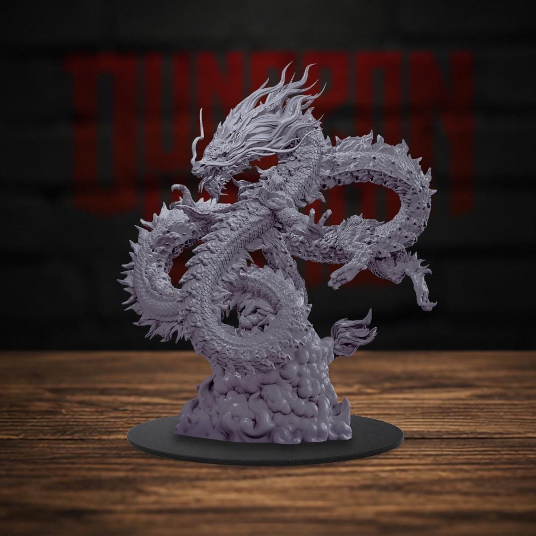 Eastern Dragon God Miniature Water Serpent Boss for for Dungeons
