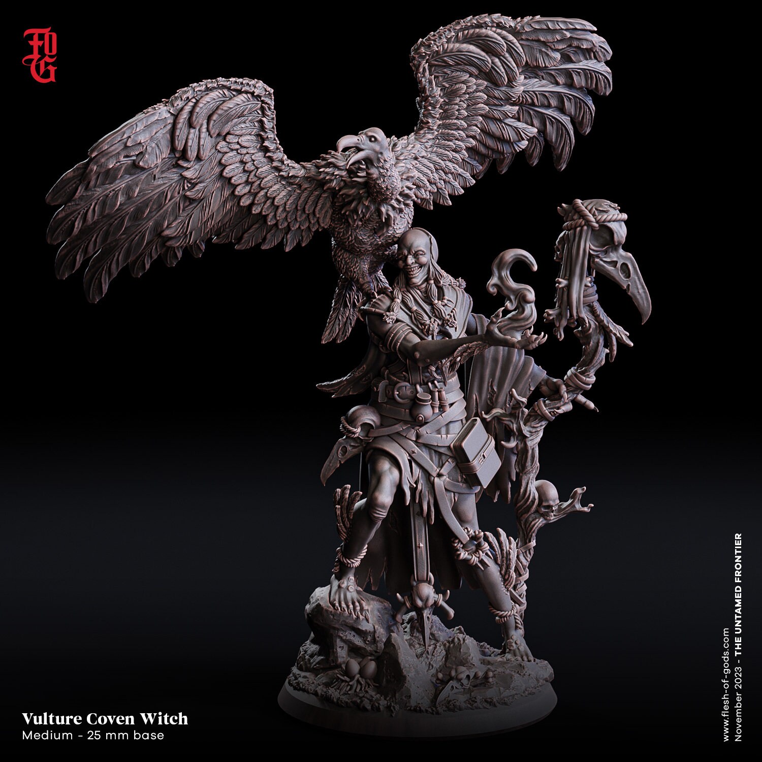 Vulture Coven Witch • The Untamed Frontier • Flesh Of Gods | Dungeons and Dragons | Tabletop Games | Wargames | Resin Miniature