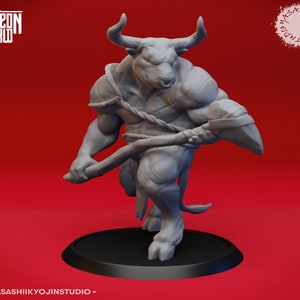 Minotaur do Dungeons and Dragons | D&D | DnD | Gry planszowe | Gry wojenne | Miniatura z żywicy | 28 mm do gier | Yasashii Kyojin Studio