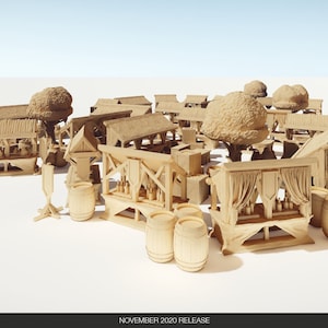 Drennheim Market Stalls | Dungeons and Dragons | D&D | Wargames | DnD | Tabletop Games | Scatter Terrain | Wonder Worlds/Code 2
