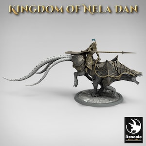 Siri Mounted Spear Run • Kingdom of Nela Dan • by Rescale Miniatures | Dungeons and Dragons | D&D | Tabletop Games | Wargames
