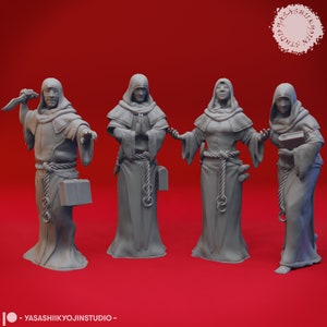 Cultists for Dungeons and Dragons | D&D | DnD | Tabletop | Wargames | Resin Miniature | 28mm Gaming | Yasashii Kyojin Studio