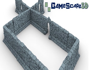 Interior Walls Set | Dungeons and Dragons | D&D | Wargames | DnD | Tabletop Games | Scatter Terrain