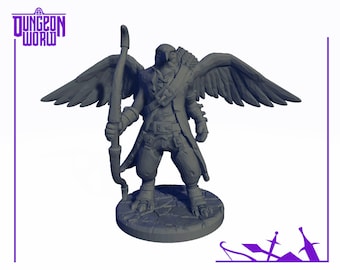 38mm Aarakocra Ranger | Aarakocra Fighter for Dungeons and Dragons | D&D | RPG | 5e | DnD | Tabletop Games | Wargames | Resin Miniature