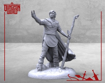 32mm Half Elf Druid for Dungeons and Dragons | D&D | Pathfinder | RPG | 5e | DnD | Tabletop Games | Wargames | Resin Miniature | M3DM