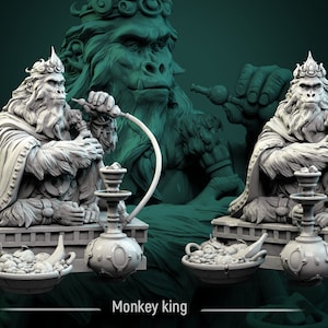 Monkey King • Monkey Valley • by White Werewolf Tavern | Dungeons and Dragons | Tabletop Games | Wargames | Resin Miniature