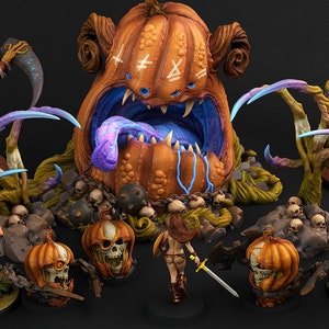 Pumpkin Attack 2 by Print Your Monsters | Dungeons and Dragons | D&D | DnD | Tabletop Games | Wargames | Resin Miniature