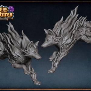 Spirit Wolf by Roleplaying Miniatures for Dungeons and Dragons | D&D | DnD | Tabletop | Wargames | Resin Miniature
