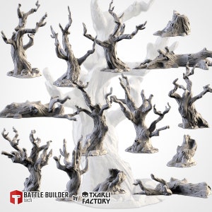Tote Bäume (14 Modelle) von Txarli Factory | Post Apocalyptic | Kriegsspiele | DnD | Dungeons and Dragons | Streublüm | Diorama