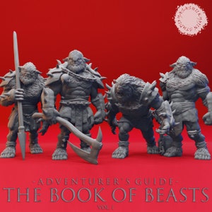 Bugbear Warband (5 Poses) • Tome of Beasts • for Dungeons and Dragons | Tabletop | Wargames | Resin Miniature | Yasashii Kyojin Studio