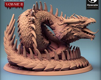 Huge Serpent Miniature Set for Dungeons and Dragons Tabletop RPG