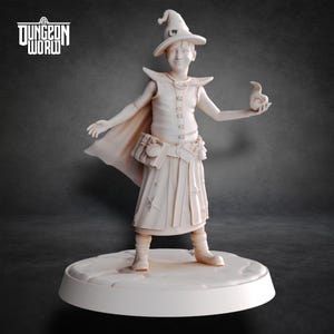 Human Wizard Child Dungeons and Dragons Miniature for Tabletop RPGs