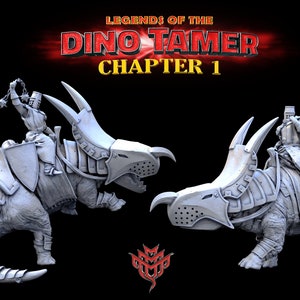 Sir Pike and his Spiked Trike • Legend of The Dino Tamer • by Mini Monster Mayhem | Dungeons and Dragons | Tabletop Games | Resin Miniature