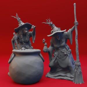 Barovian Witches (2 Poses) by Yasashii Kyojin Studio for Dungeons and Dragons | D&D | DnD | Tabletop | Wargames | Resin Miniature