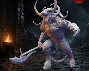 Baphomet Demon Dungeons and Dragons Miniature for Tabletop RPGs