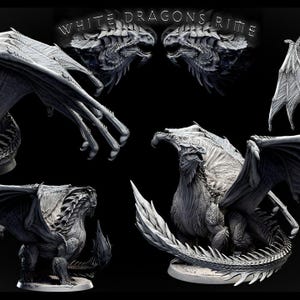 大人用ホワイトドラゴン ポーズ2 • ホワイトドラゴン • Mini Monster Mayhem | ダンジョンズ＆ドラゴンズ | D&D | テーブルゲーム | 樹脂製ミニチュア