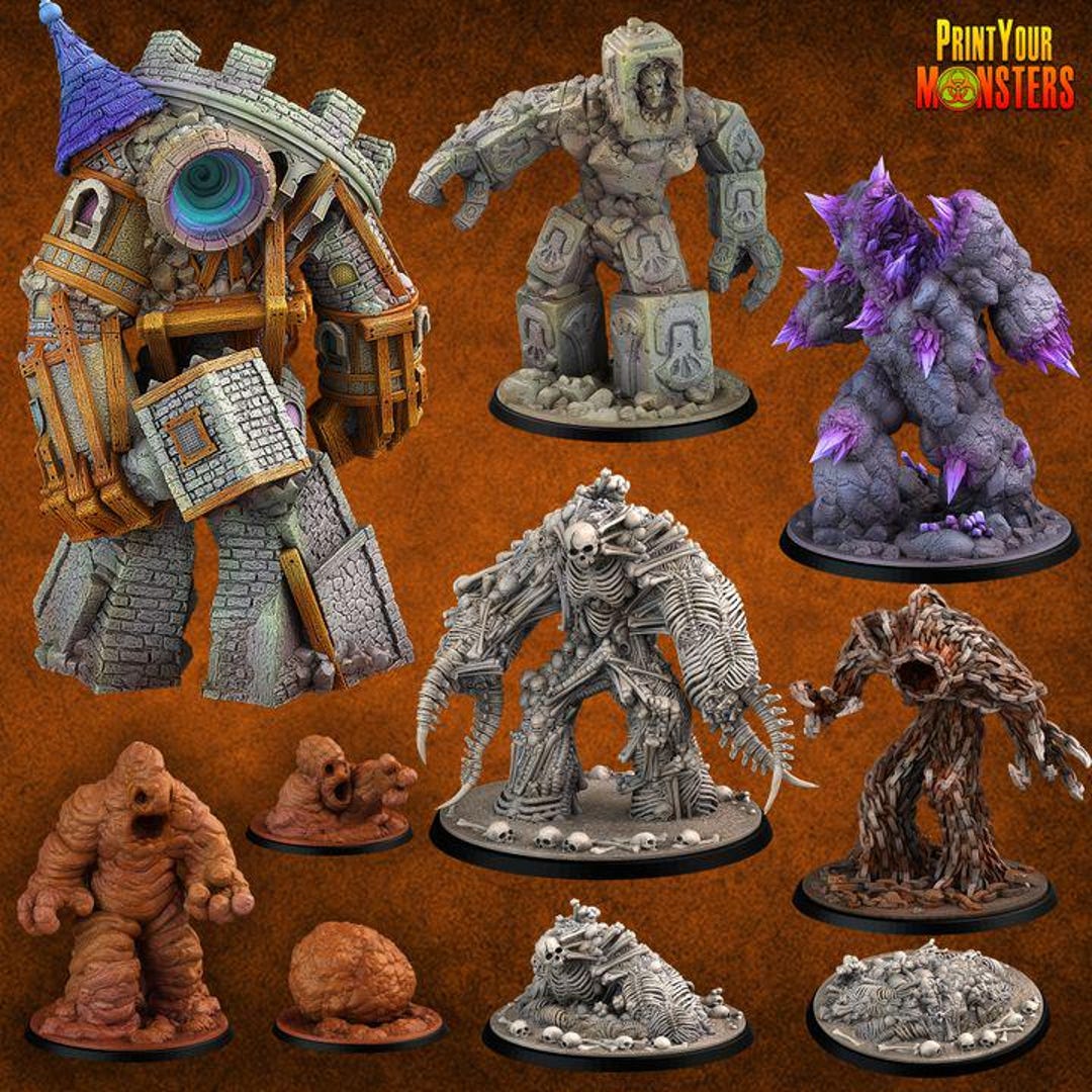 Golem Mini Set Dungeons and Dragons Miniatures for Tabletop Rpgs - Etsy