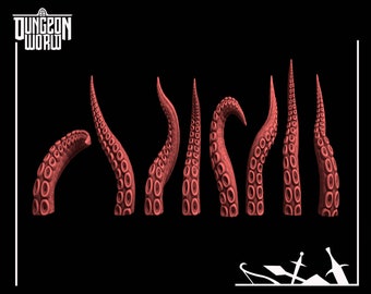 Tentacles (8x Set) for Dungeons and Dragons | D&D | Pathfinder | DnD | Tabletop Games | Wargames | Resin Miniature | Clay's Kiln