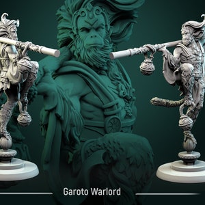 Garoto Warlord • Monkey Valley • by White Werewolf Tavern | Dungeons and Dragons | Tabletop Games | Wargames | Resin Miniature