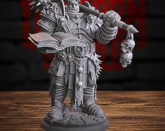 Human Death Cleric Battle Ready-miniatuur voor Dungeons and Dragons-tablet-RPG