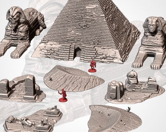 Egypt Pyramid Set – Fantasy Tabletop Terrain – DnD/RPG Scenery