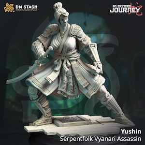 Yushin Serpentfolk Vyanari Assassin • An Eastern Journey • by DM Stash | Dungeons and Dragons | Tabletop Games | Wargames | Resin Miniature