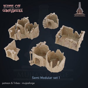Ruins of Grayshire (5 pieces) by Mujja's Forge | Dungeons and Dragons | Wargames | DnD | Tabletop Games | Scatter Terrain | Diorama