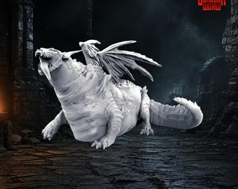 Fat Dragons Dungeons and Dragons Miniature for Tabletop RPGs